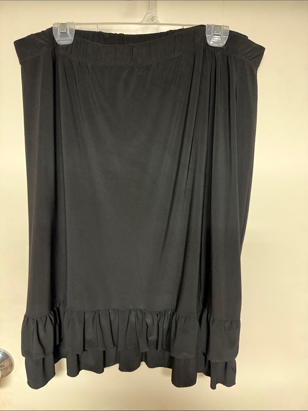 Carole Little Black Midi Skirt with Ruffle Hem